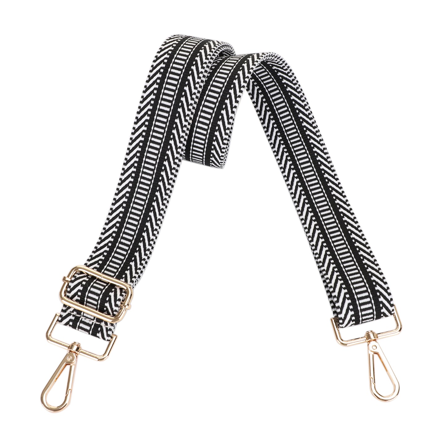 1.5 Inch Wide Replacement Webbing Strap with Gold Metal Hardware