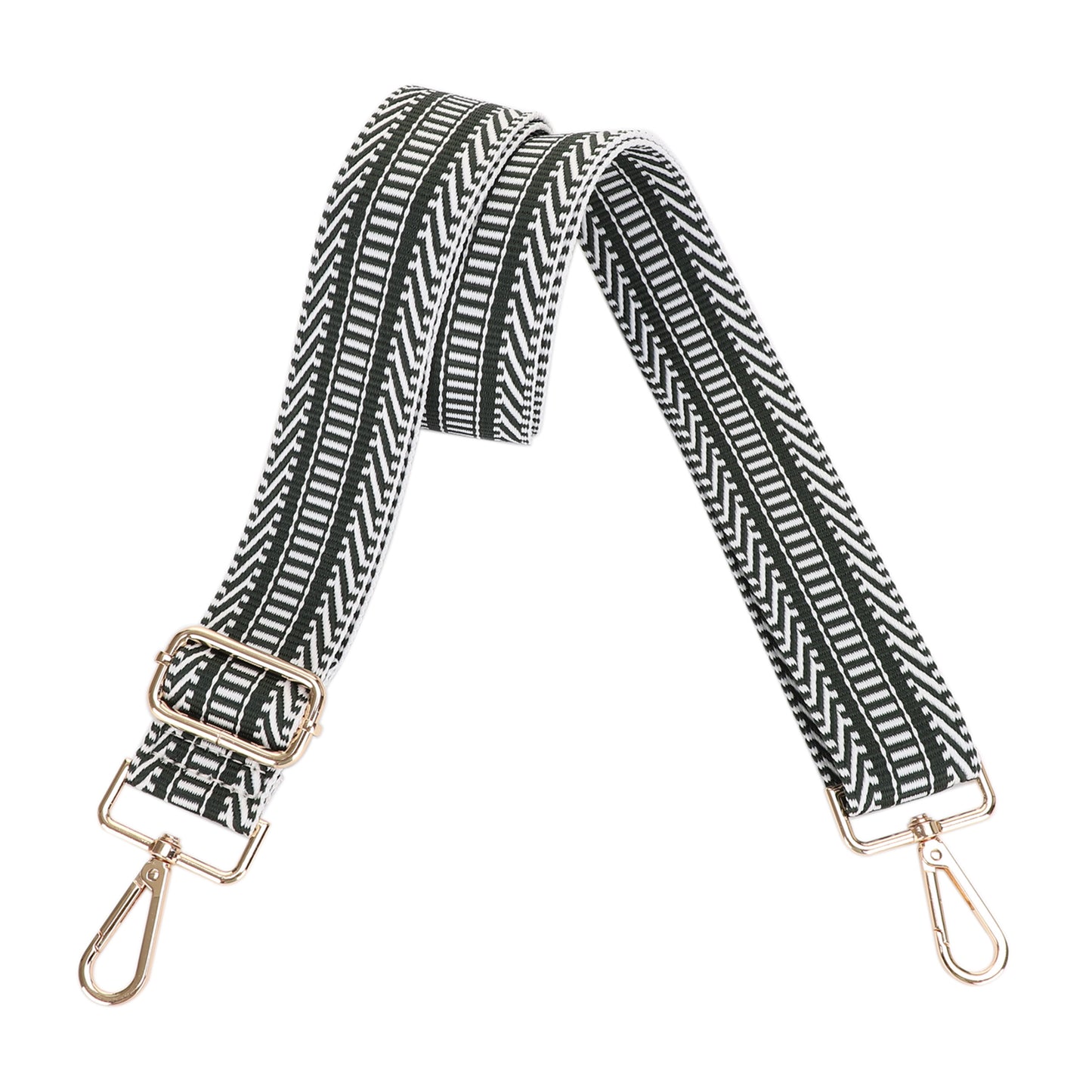 1.5 Inch Wide Replacement Webbing Strap with Gold Metal Hardware