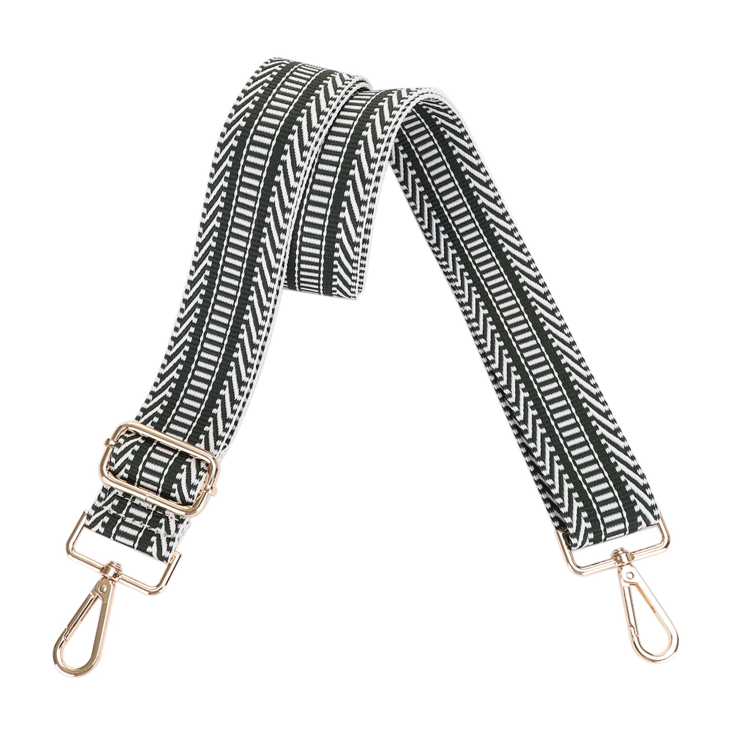 1.5 Inch Wide Replacement Webbing Strap with Gold Metal Hardware