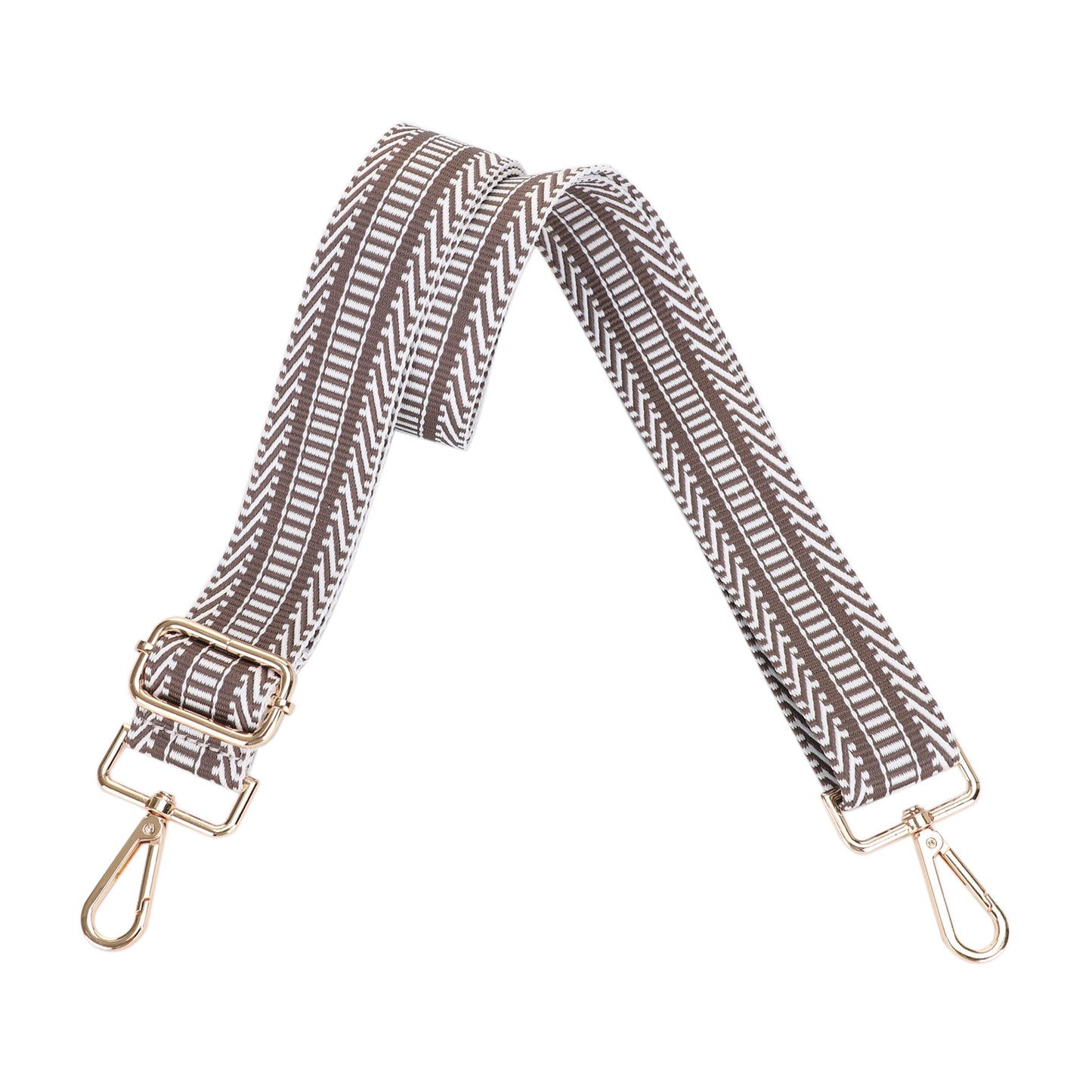 1.5 Inch Wide Replacement Webbing Strap with Gold Metal Hardware