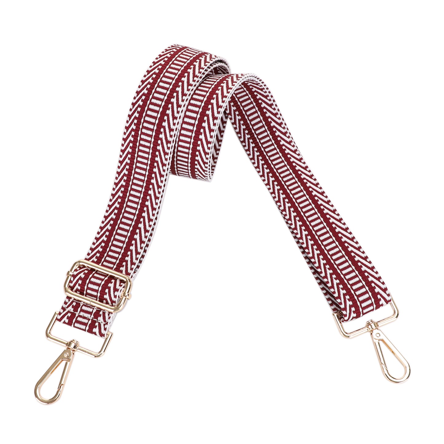 1.5 Inch Wide Replacement Webbing Strap with Gold Metal Hardware