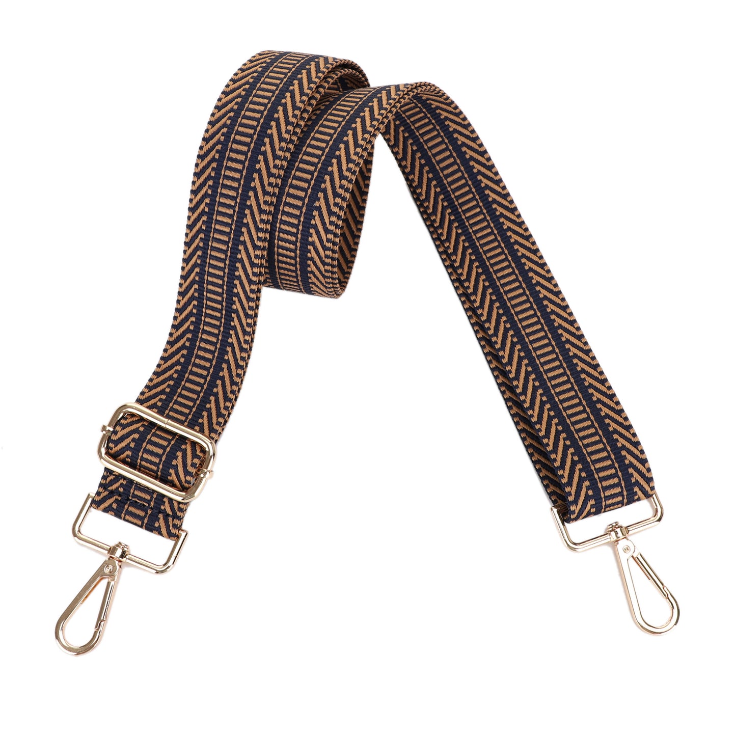 1.5 Inch Wide Replacement Webbing Strap with Gold Metal Hardware