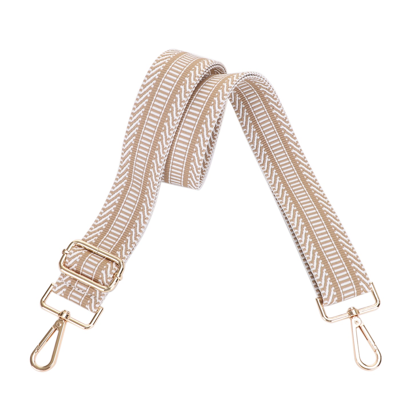 1.5 Inch Wide Replacement Webbing Strap with Gold Metal Hardware