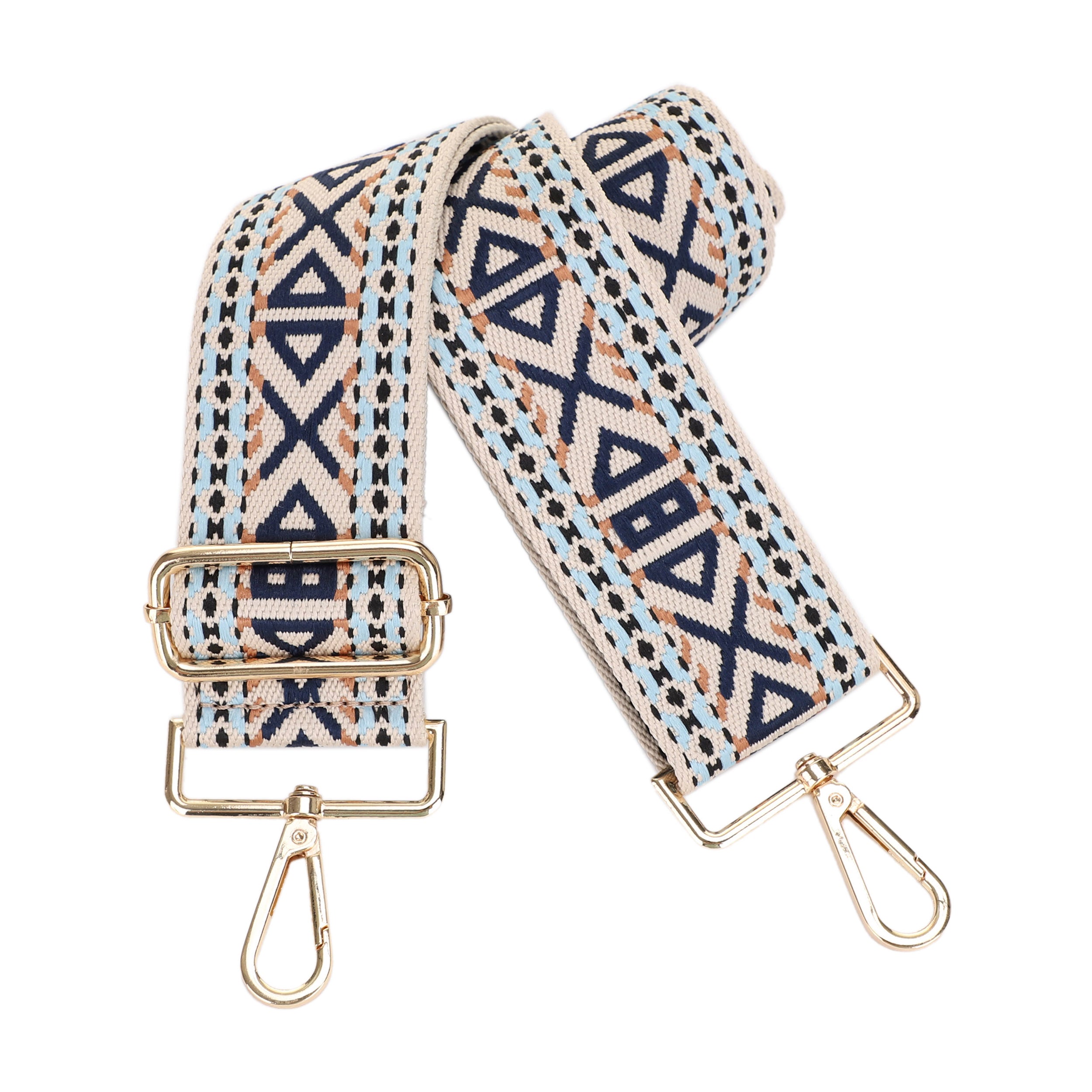 2 Inch Wide Replacement Webbing Strap with Gold Metal Hardware