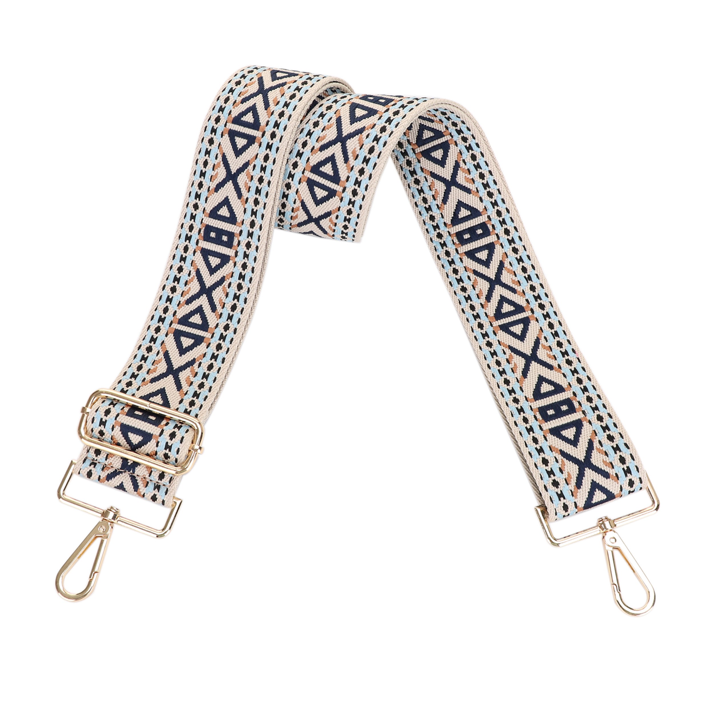 2 Inch Wide Replacement Webbing Strap with Gold Metal Hardware