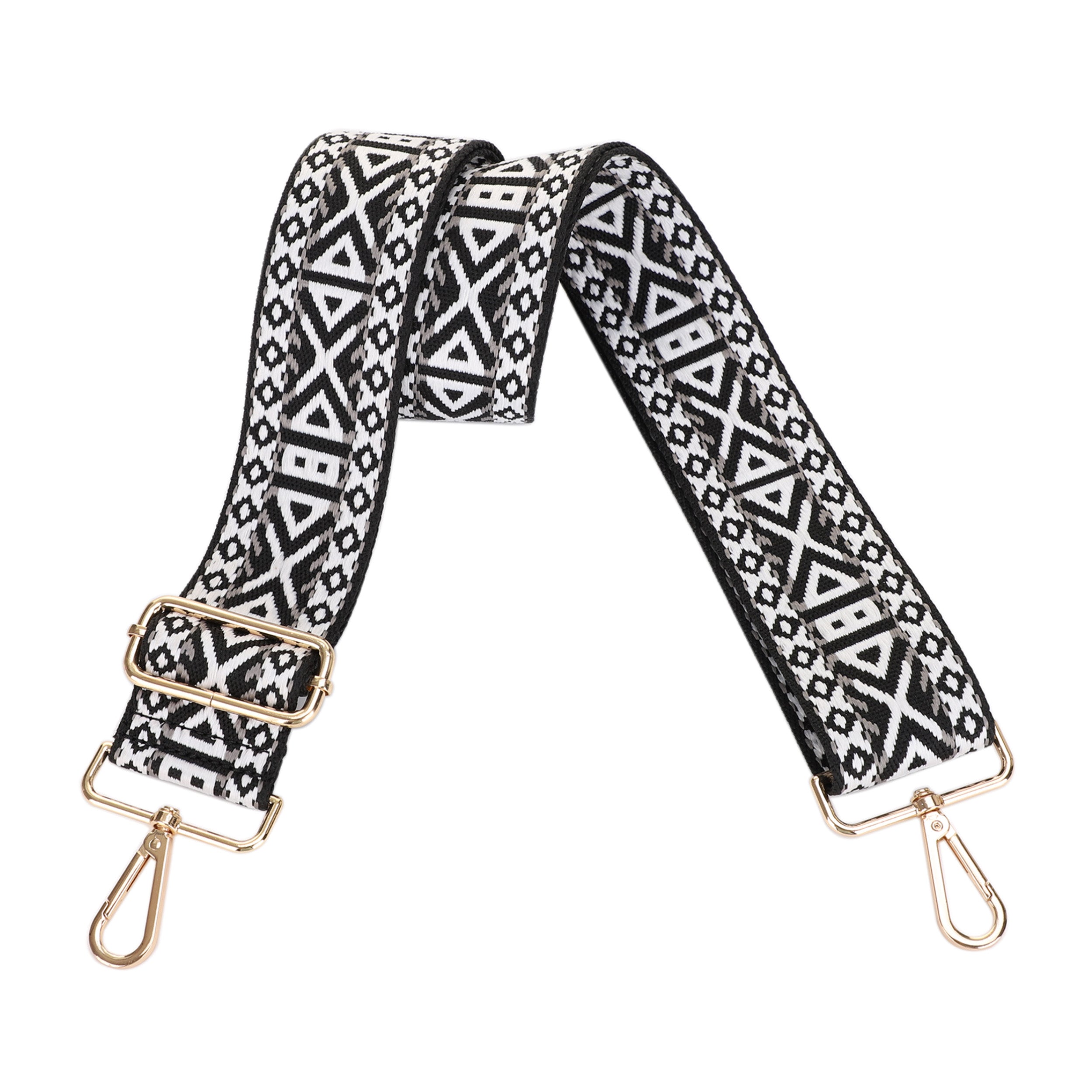 2 Inch Wide Replacement Webbing Strap with Gold Metal Hardware