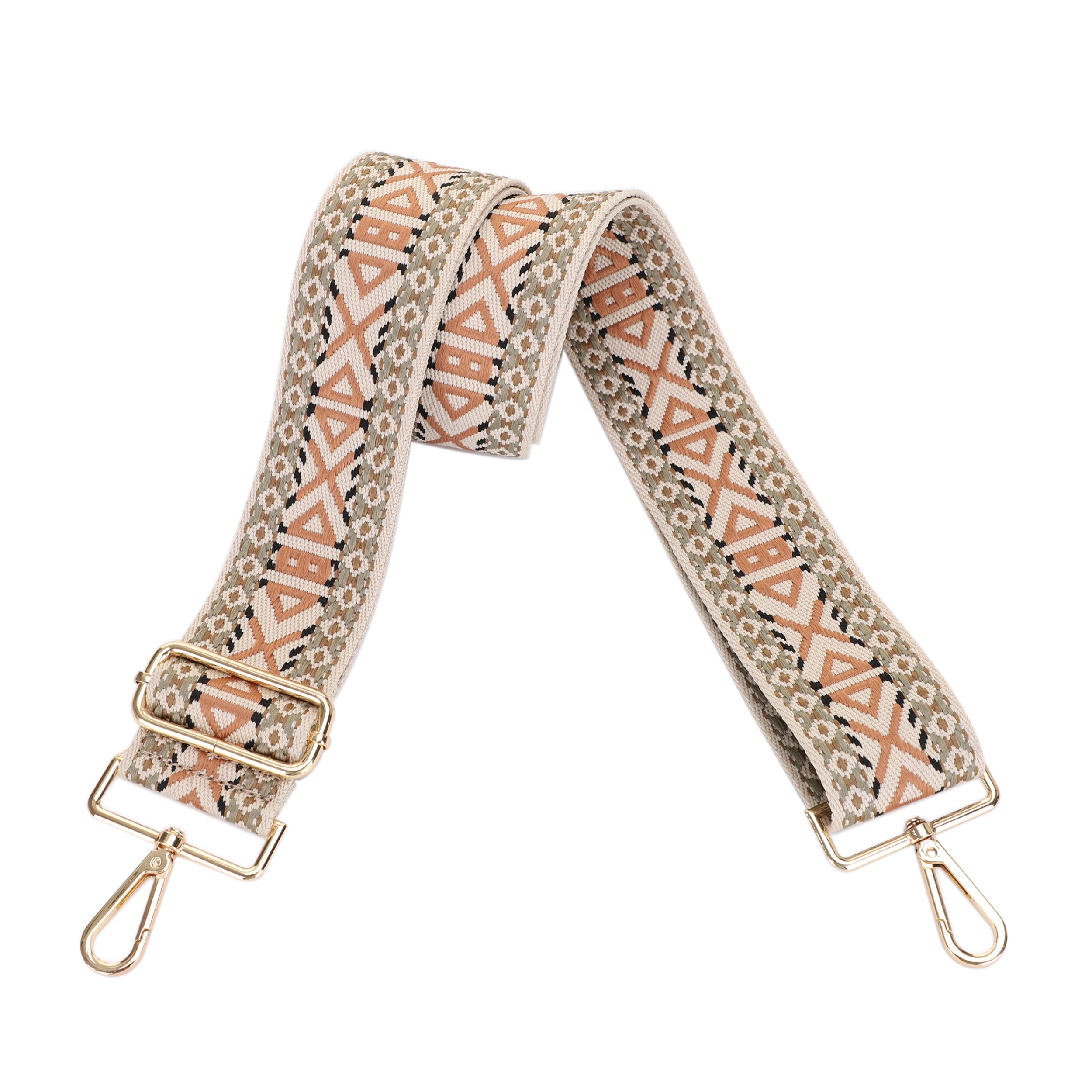 2 Inch Wide Replacement Webbing Strap with Gold Metal Hardware