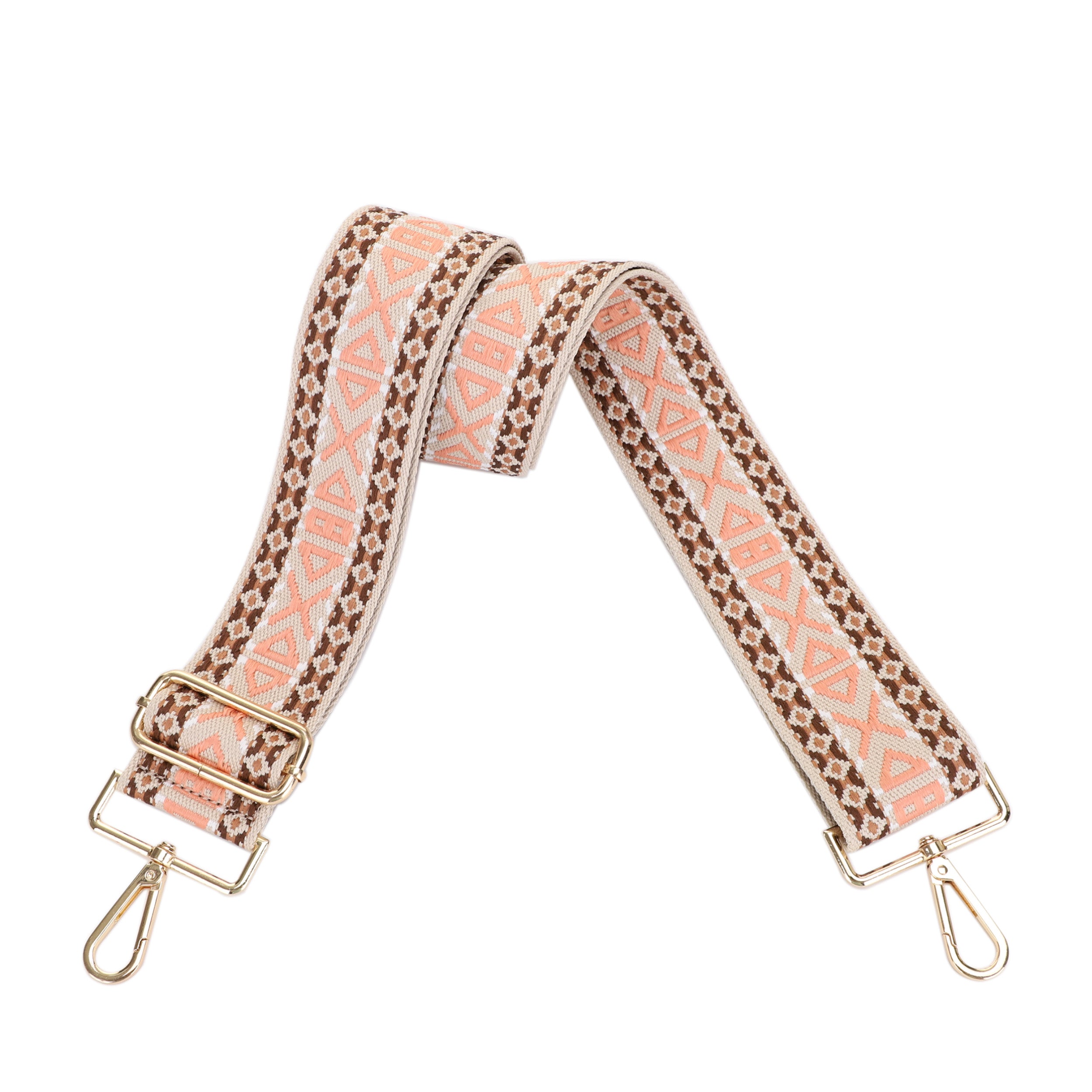 2 Inch Wide Replacement Webbing Strap with Gold Metal Hardware