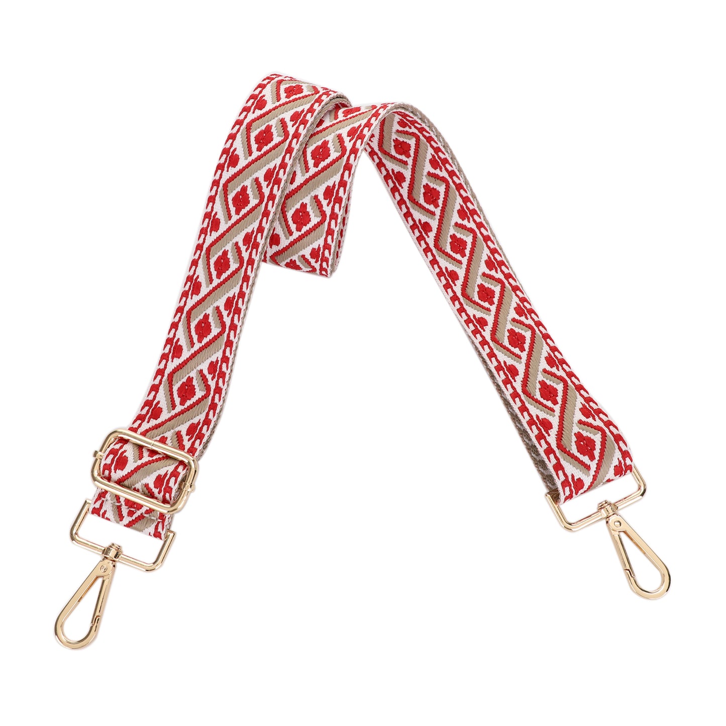 1.5 Inch Wide Replacement Webbing Strap with Gold Metal Hardware