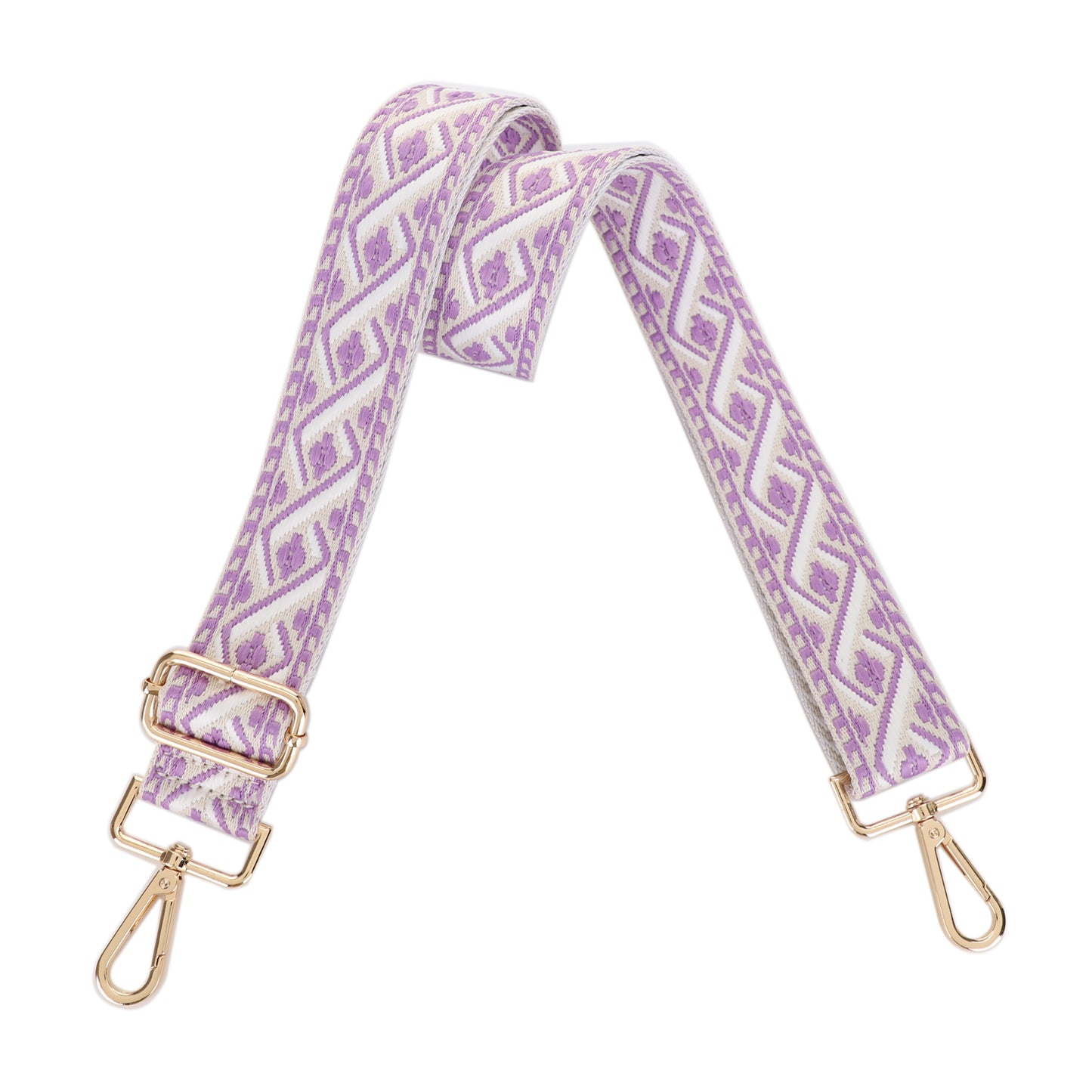 1.5 Inch Wide Replacement Webbing Strap with Gold Metal Hardware