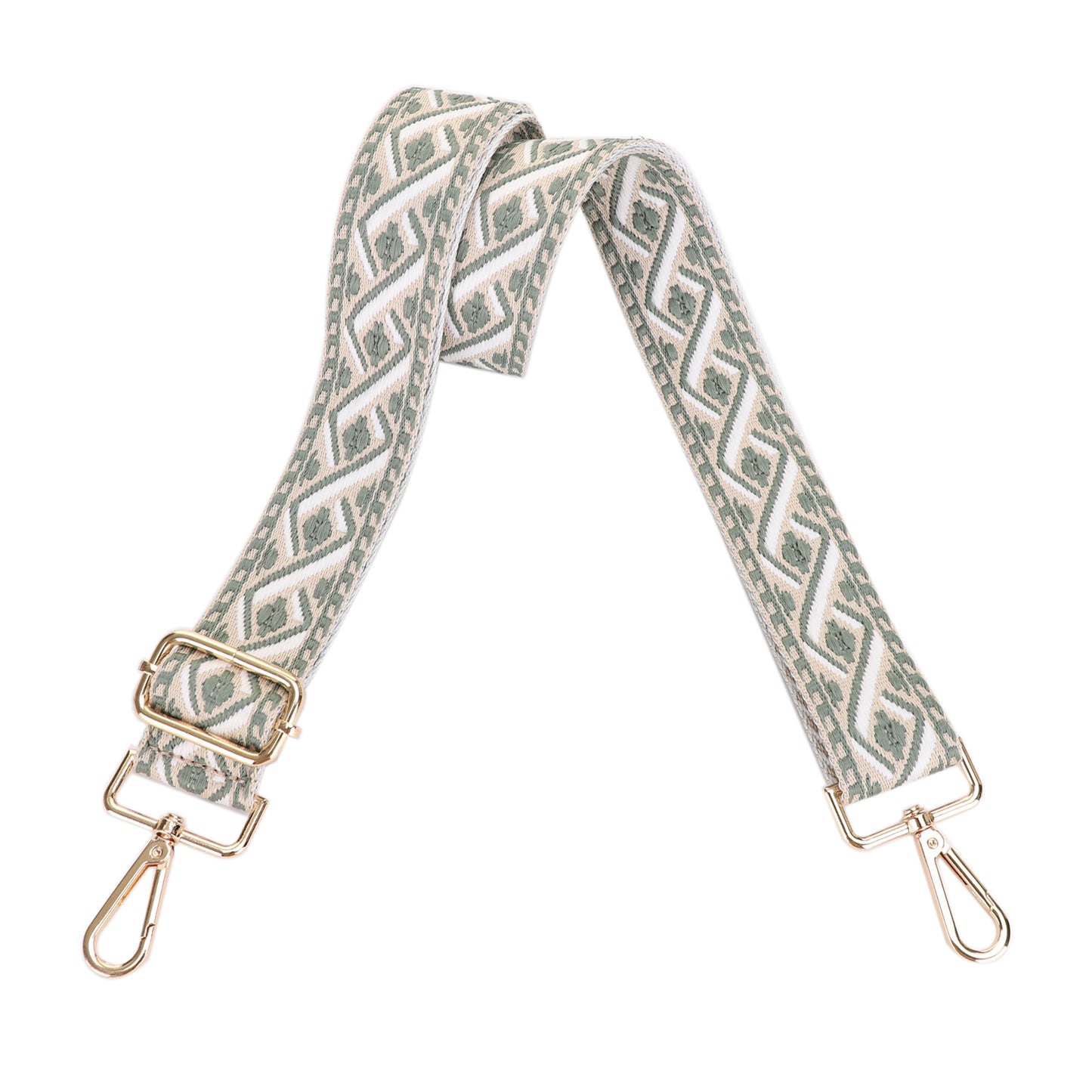 1.5 Inch Wide Replacement Webbing Strap with Gold Metal Hardware