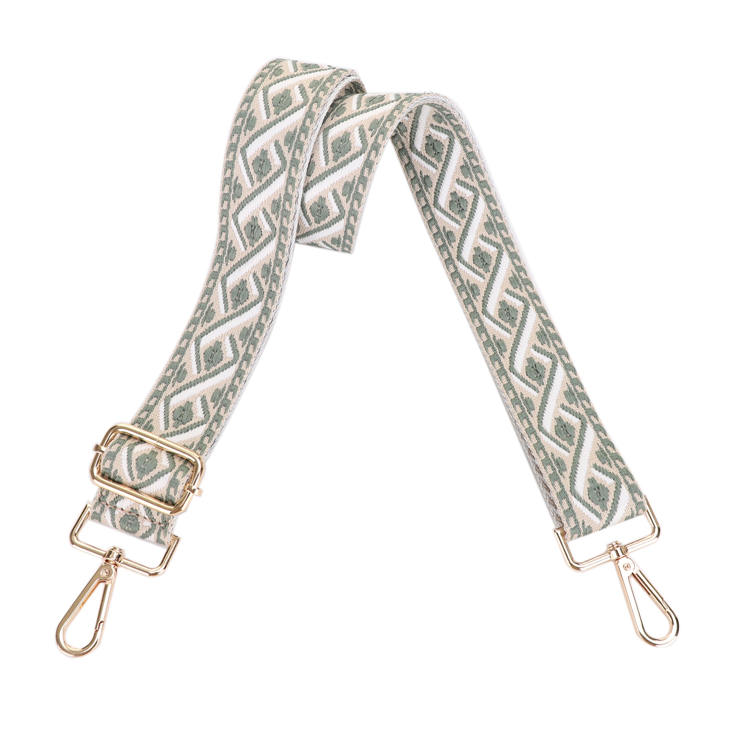 1.5 Inch Wide Replacement Webbing Strap with Gold Metal Hardware