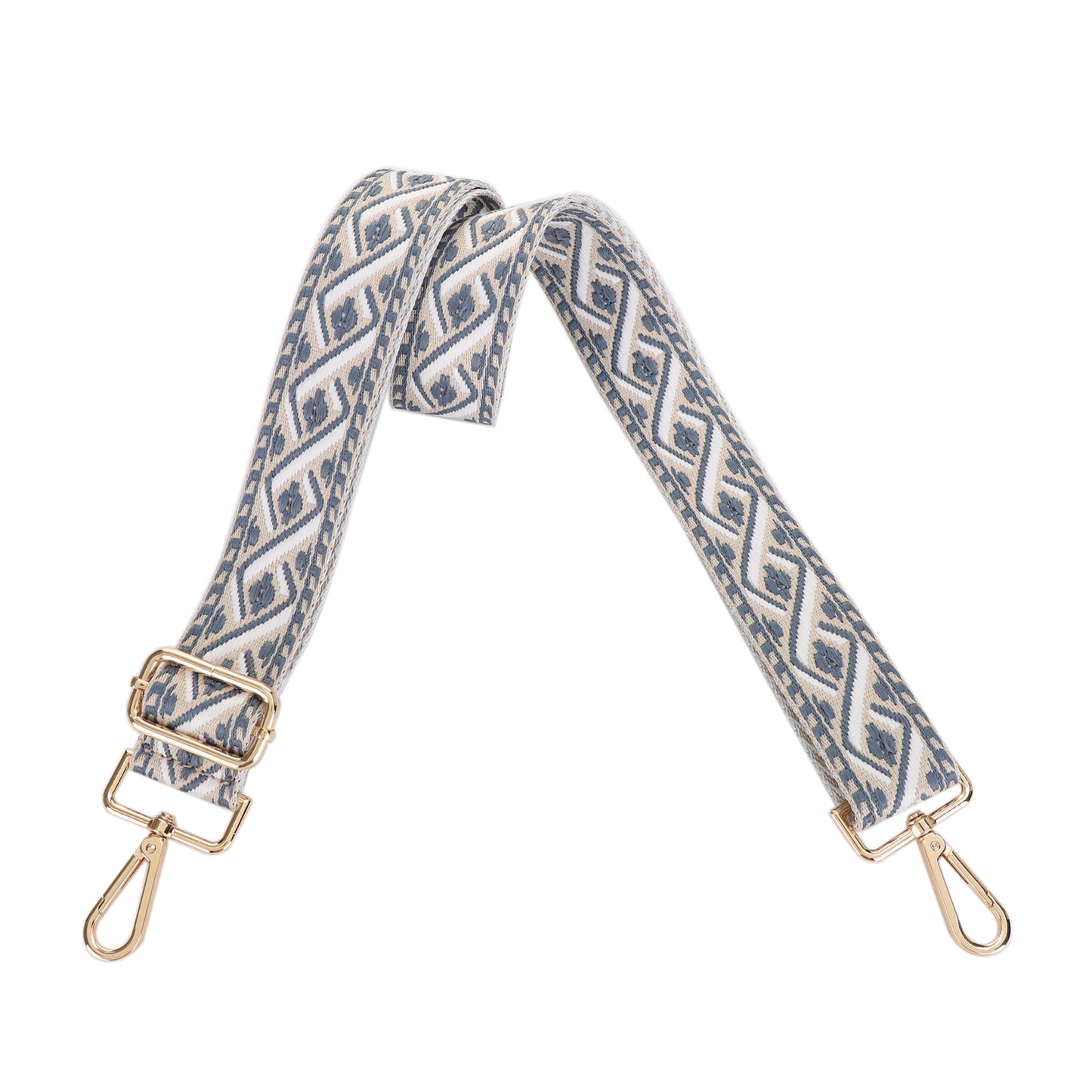 1.5 Inch Wide Replacement Webbing Strap with Gold Metal Hardware