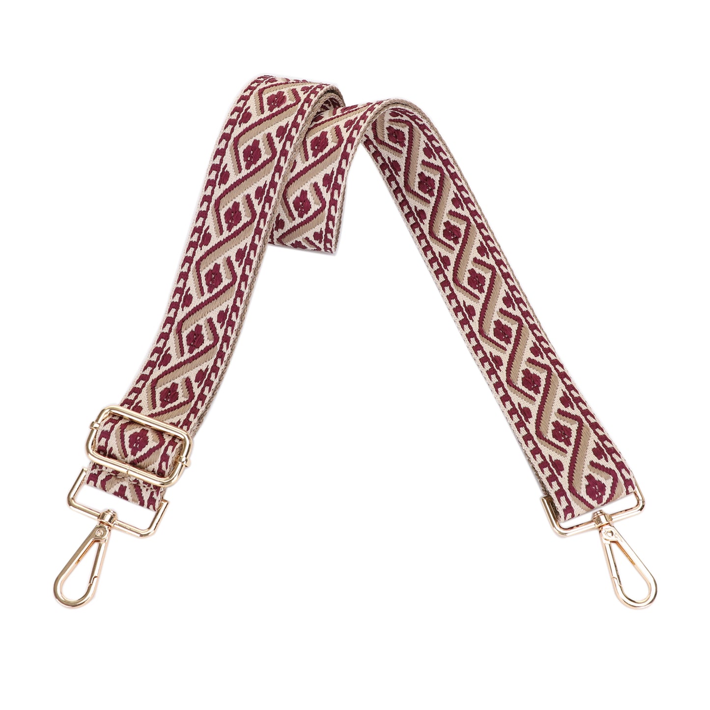 1.5 Inch Wide Replacement Webbing Strap with Gold Metal Hardware