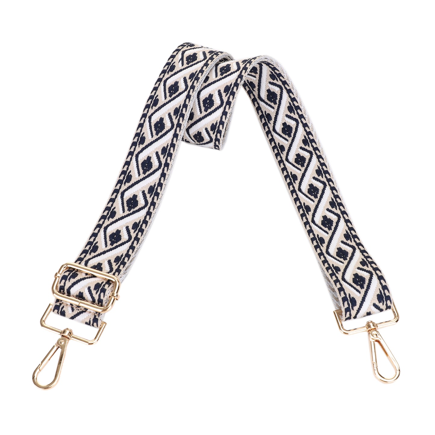 1.5 Inch Wide Replacement Webbing Strap with Gold Metal Hardware