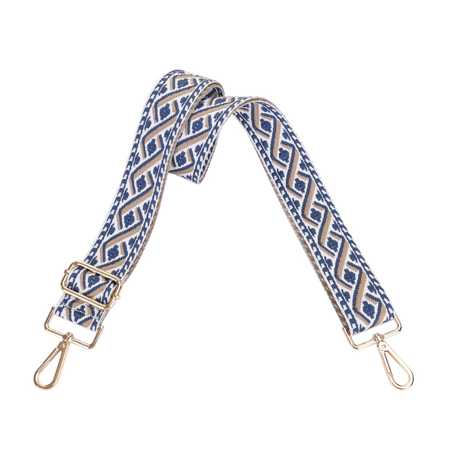 1.5 Inch Wide Replacement Webbing Strap with Gold Metal Hardware