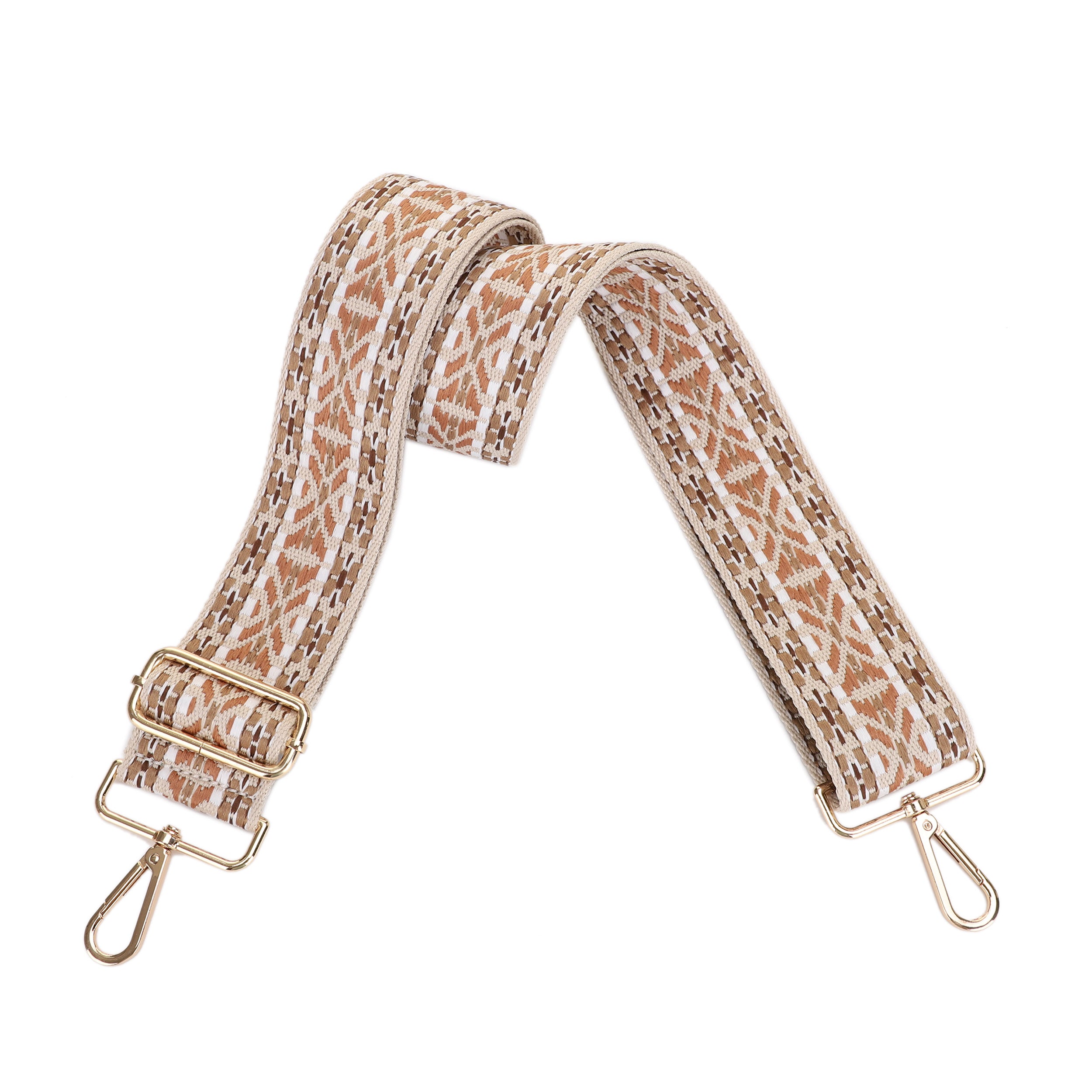 2 Inch Wide Replacement Webbing Strap with Gold Metal Hardware