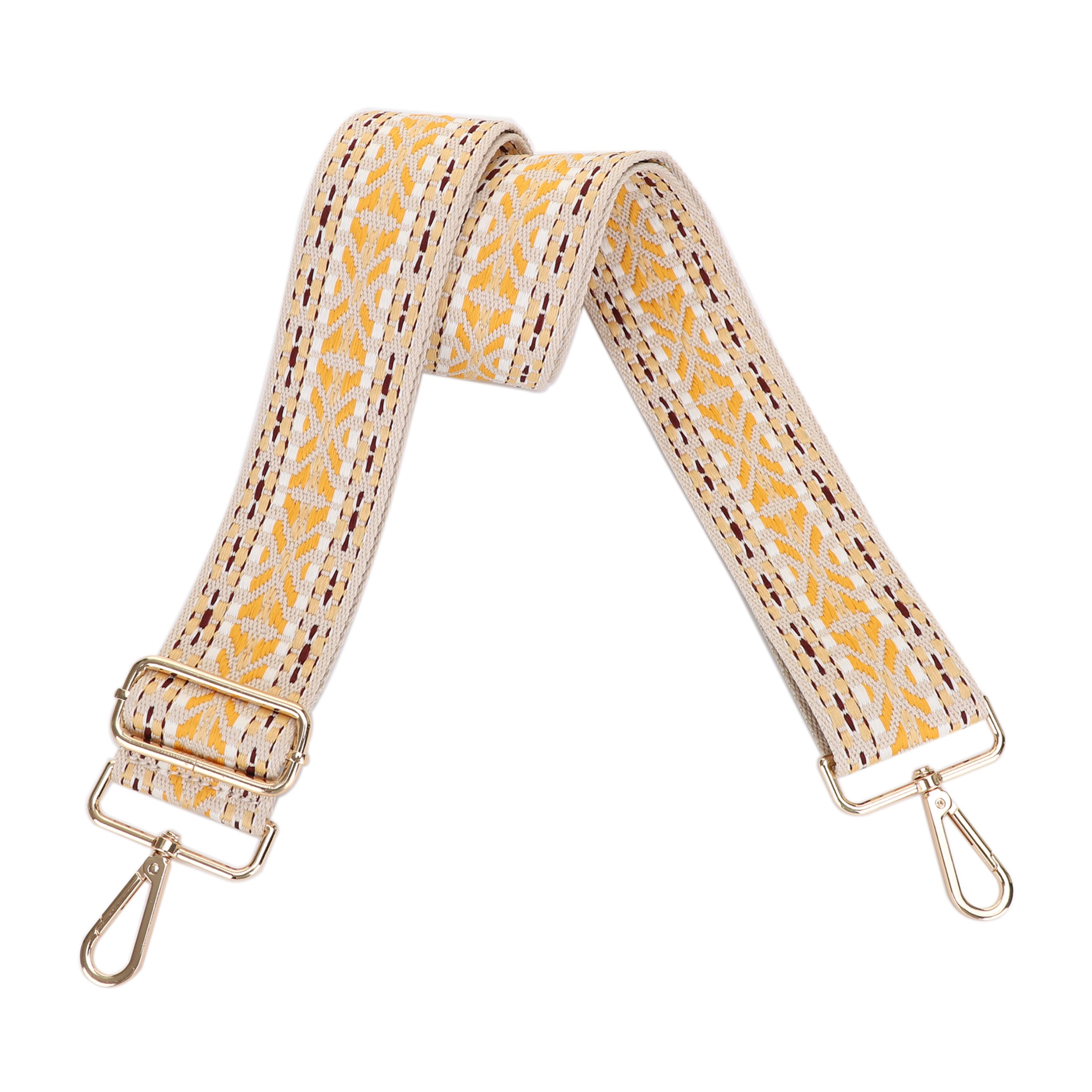 2 Inch Wide Replacement Webbing Strap with Gold Metal Hardware