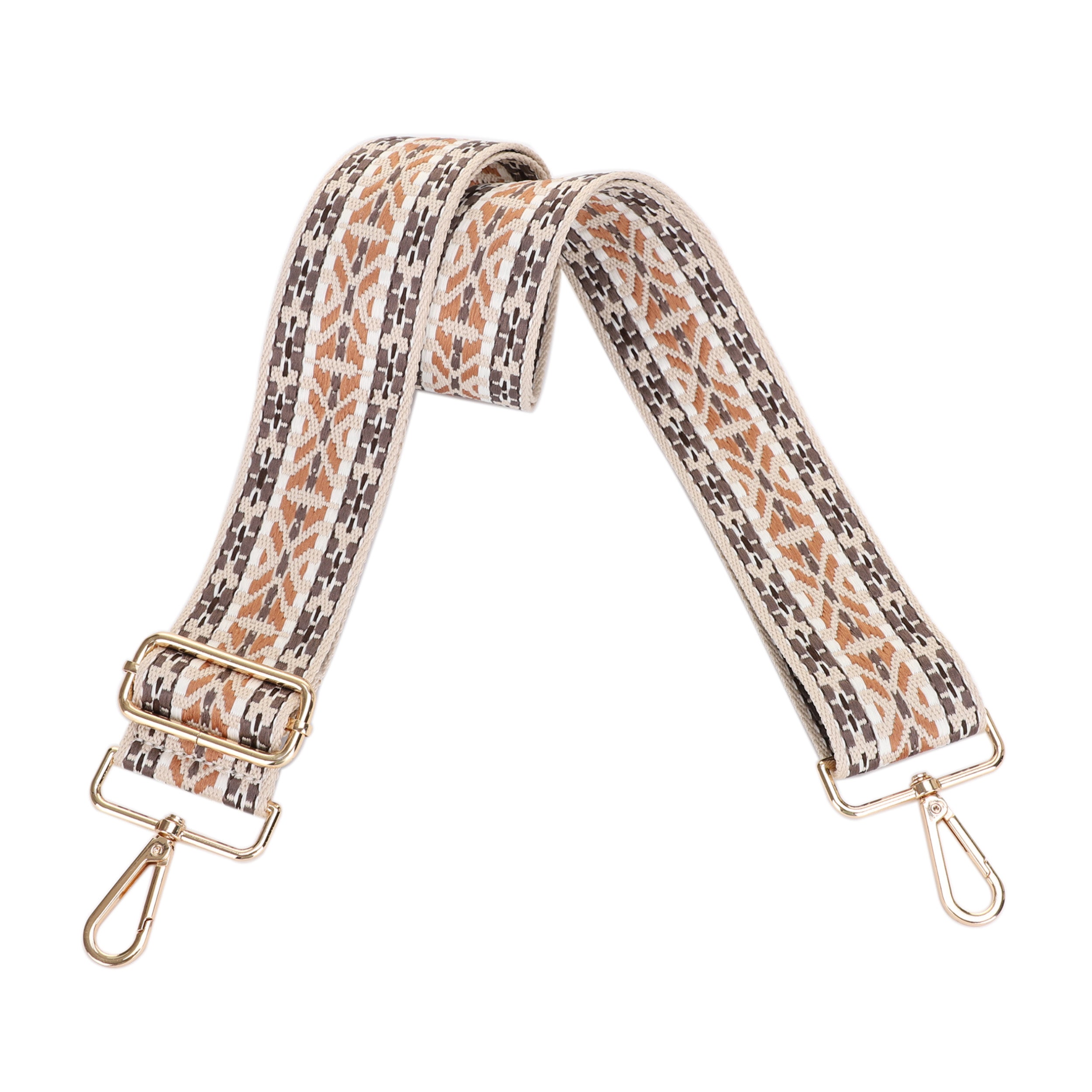 2 Inch Wide Replacement Webbing Strap with Gold Metal Hardware