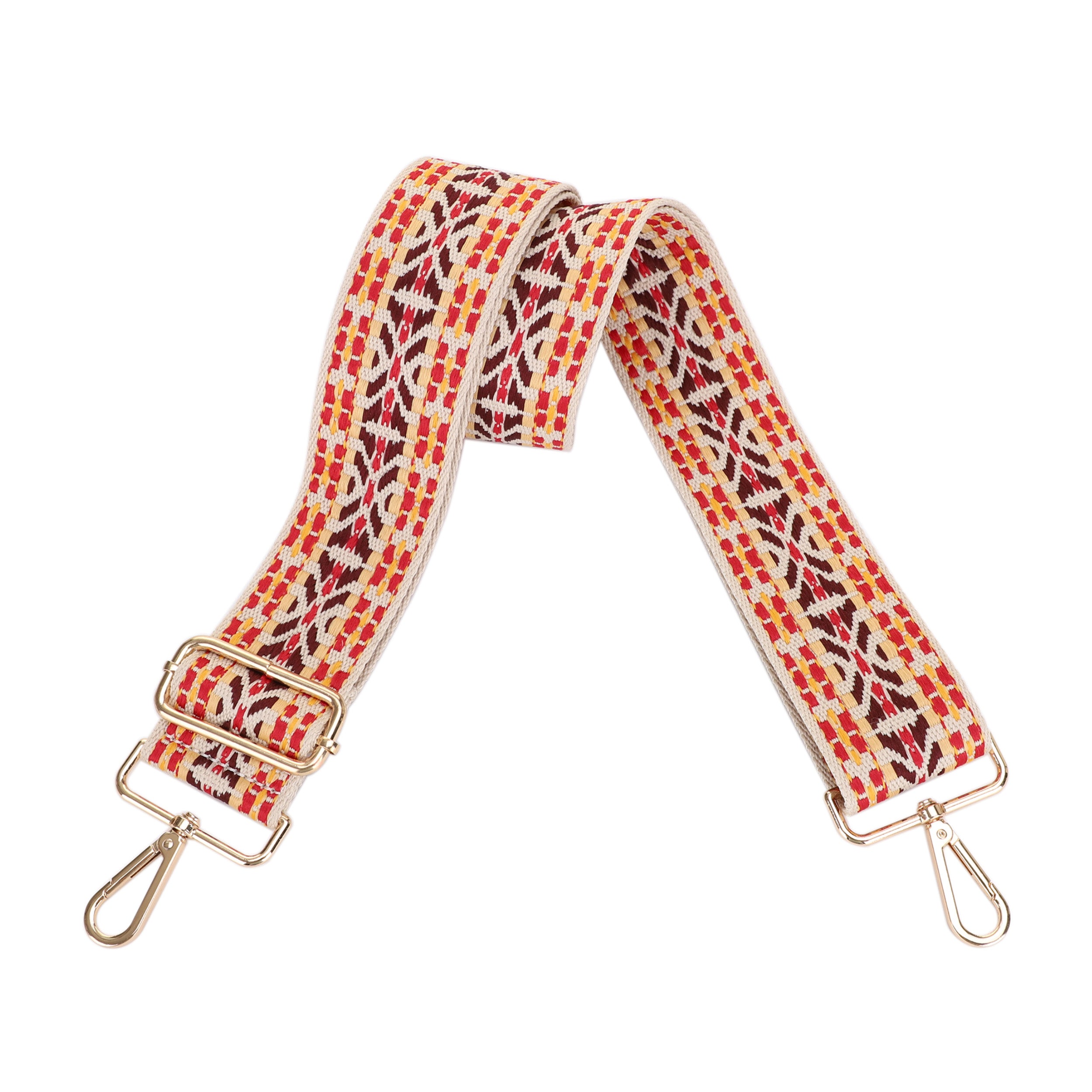 2 Inch Wide Replacement Webbing Strap with Gold Metal Hardware