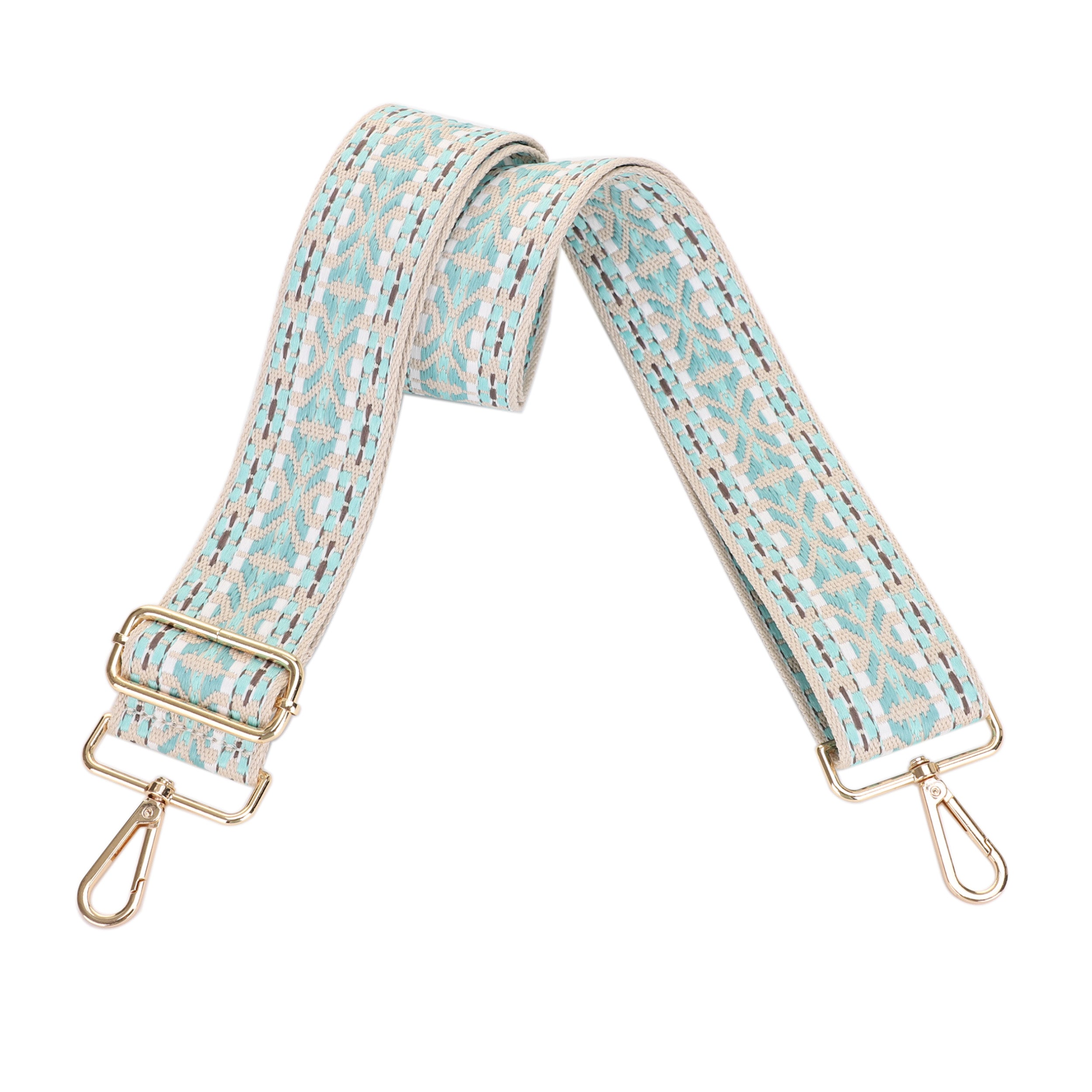 2 Inch Wide Replacement Webbing Strap with Gold Metal Hardware