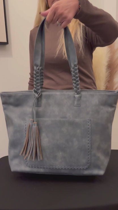 Helena Braided Handle Concealed Carry Tote Bag