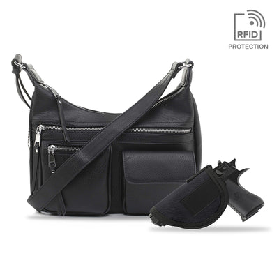 Elle Concealed Carry Hobo Handbag - JessieJames Handbags